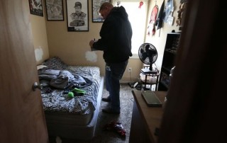 A code enforcement officer, with the assistance a registered nurse and healthy homes specialist, inspect a home for environmental causes of asthma.